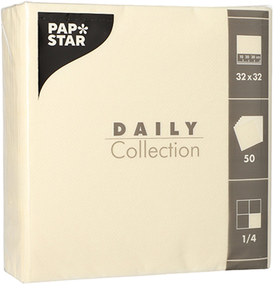 14x 50 Servetten DAILY Collection 1/4 vouw 32 cm x 32 cm champagne