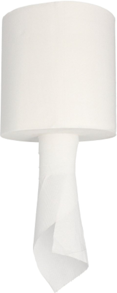 1x 6 Universele poetsrollen met centrale afrolling Ø 19 cm · 109 m x 195 cm micro‑embossing Universele rollen met binnenuitname 445 vellen