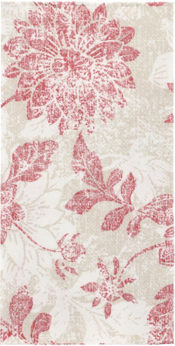 5x 50 Servetten ROYAL Collection 1/8 vouw 40 cm x 40 cm bordeaux Flowers