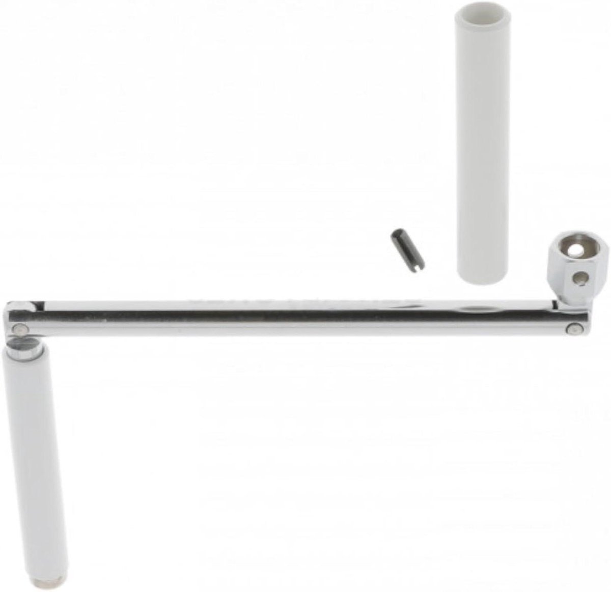 Rolluik Zwengelgreep - Raammechanisme - Handmatige Rolluiken - Stalen Hendel 180mm - 325mm Lengte - Wit