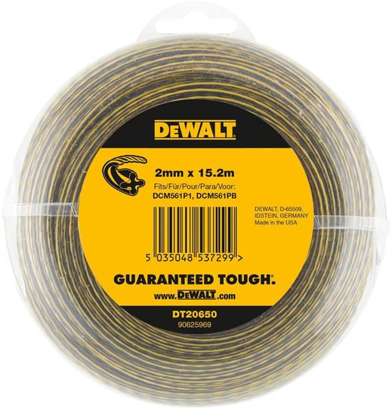Grastrimmerdraad 2 mm x 15,2 m voor DeWALT DCM561 trimmer, nylon trimdraad accessoires