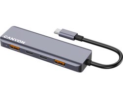 Canyon DS-18 Serie - USB-C Hub - 5-in-1 - Snelle Gegevensoverdracht - Aluminium Behuizing