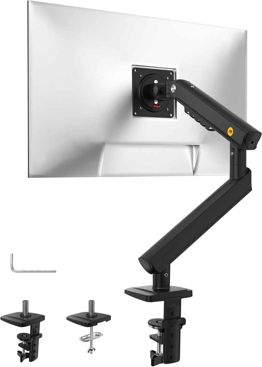 Monitor Arm - Bureauhouder Scherm - Ergonomisch Werken - Mechanische Veer - 17-32 Inch - Zwart