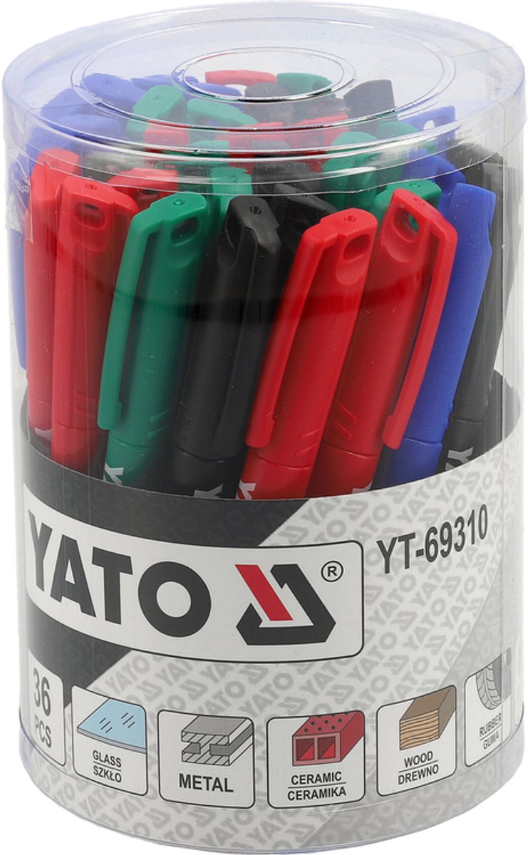 Yato YT-69310 - Technische Markers - 36 stuks - Diverse Kleuren