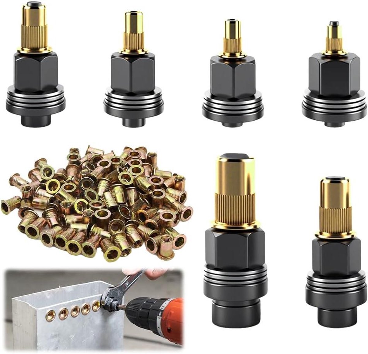 Klinknageltang Set - Klinkmoer Tool - Metaal Bewerking - 6 Maten Inclusief - M3 tot M10