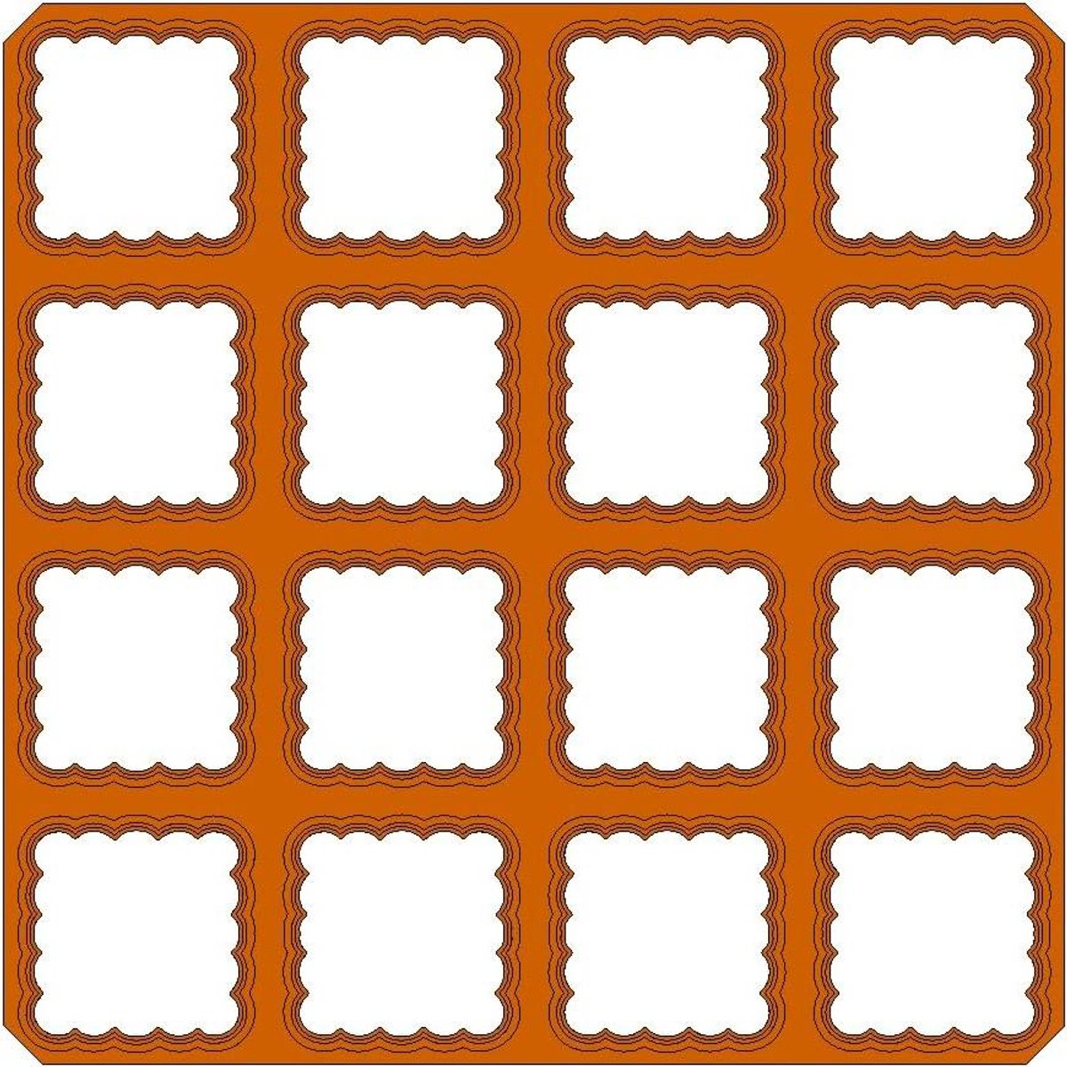 Vierkante Koekjesvorm - Bakvorm Rand - Koekjes Versieren - Rand Versiering - 1x16 Inch - Blauw