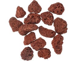 Aquarium Lavasteen - Vulkanisch Gesteente - Landschapsinrichting Decoratie - Natuurlijk Poreus Grind - 600g Set - Donkerrood