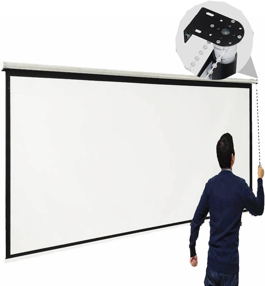 Draagbaar Projectiescherm - Opvouwbaar Filmscherm - Thuisbioscoop Creëren - Kreukvrij HD Beeld - 40 50 60 Inch - Wit