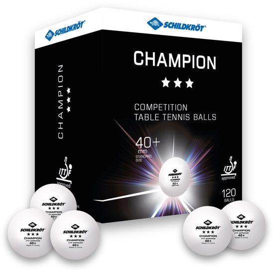 Donic- Balle de tennis de table Schildkröt 3 étoiles Avantgarde Poly - 120 pièces - Balles de compétition en plastique pour l'entraînement et la compétition