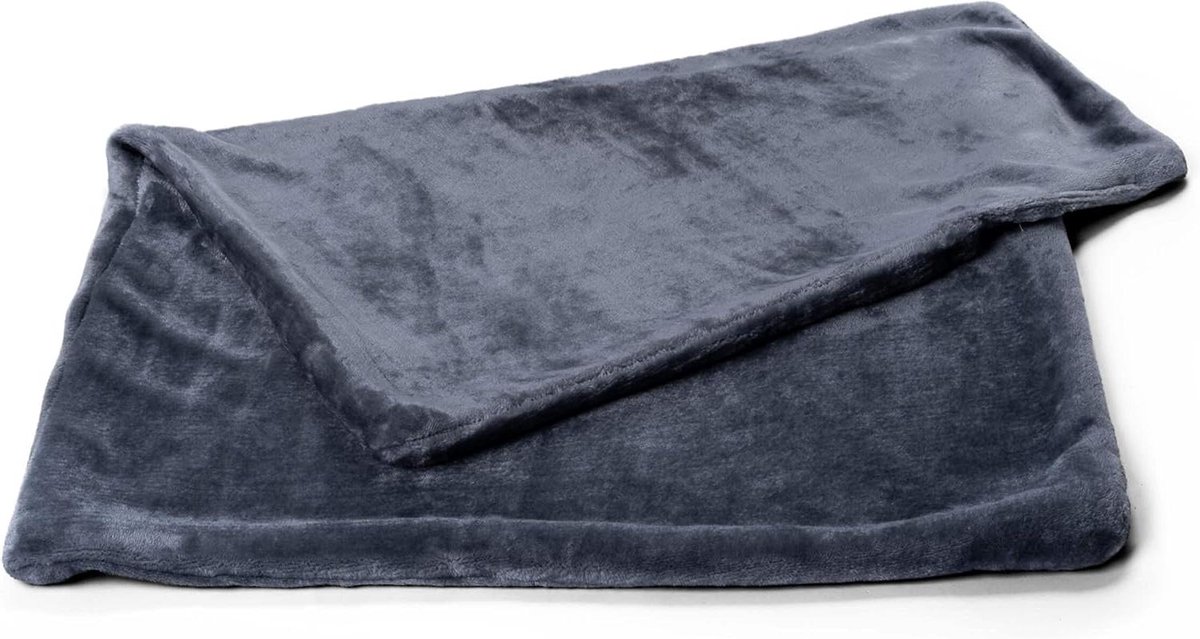 Knuffeldeken Hond Kat - Deken Huisdier - Comfort Thuis - Zacht Pluche Materiaal - 90x65 cm - Grijs
