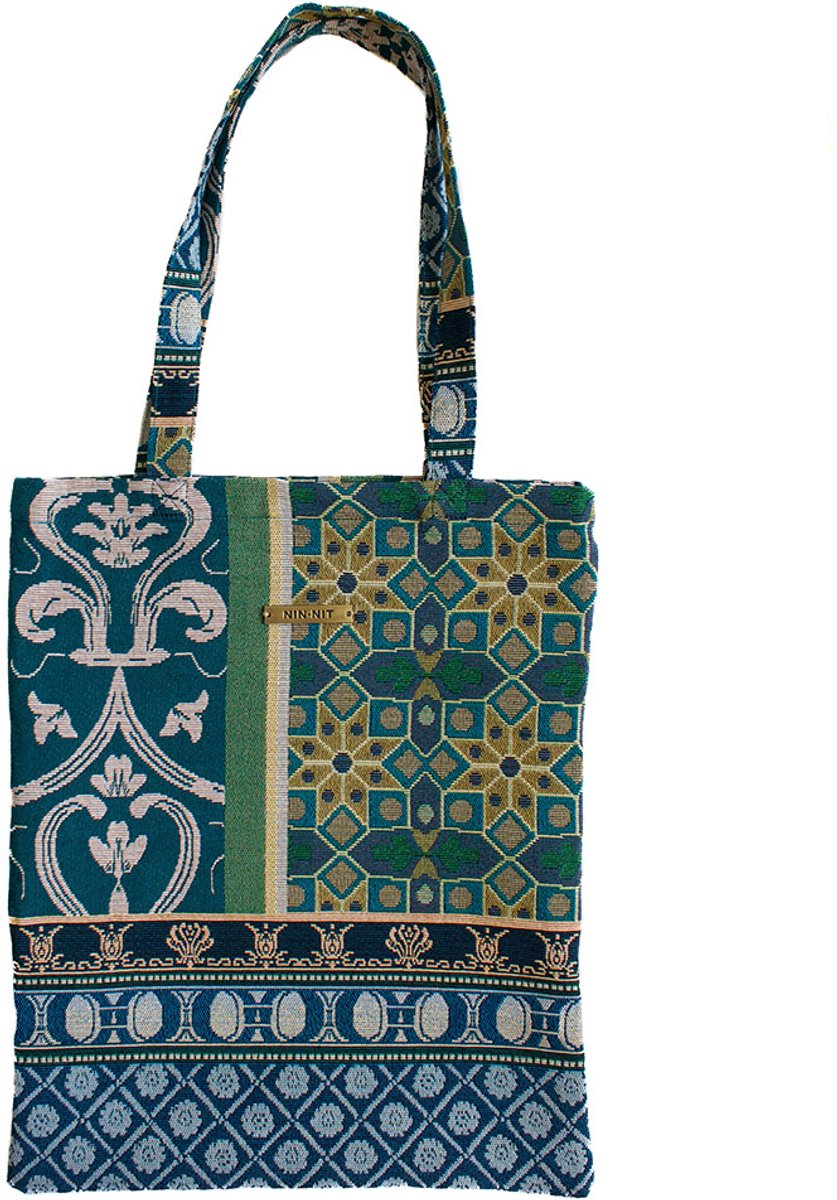 NIN-NIT - Royal King Tote Bag - Paleis Het Loo - Handtas - Schoudertas - Boodschappentas - Blauw - Groen - Goud - Geel - Beige - Wit - Multicolor