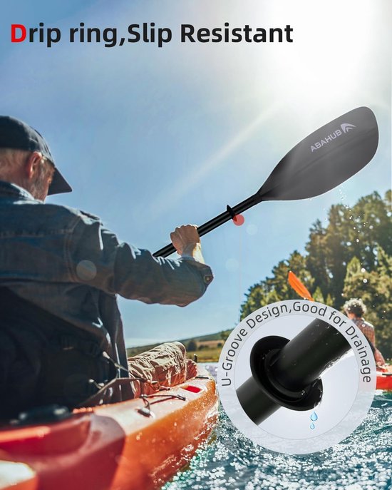 Verstelbare Kajak Peddel - Dubbele Peddel - Watersport - Drijvend Lichtgewicht - 230-250 cm - Zwart — afbeelding 2