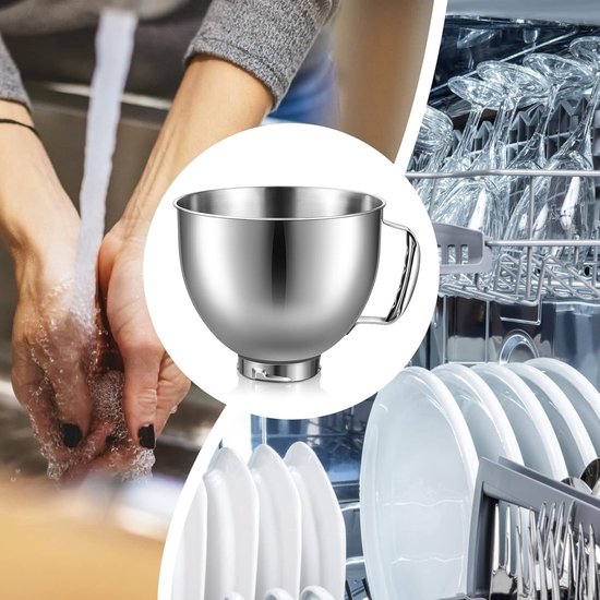 Roestvrijstalen mengkom voor 4,5-5 Quart Tilt-Head Stand Mixer - Vaatwasmachinebestendig van KitchenAid — afbeelding 2