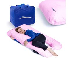 Zijslaapkussen - Comfortkussen Vormkussen - Ontspannen Slapen - Ergonomisch Ontwerp - 100x150 cm - Roze