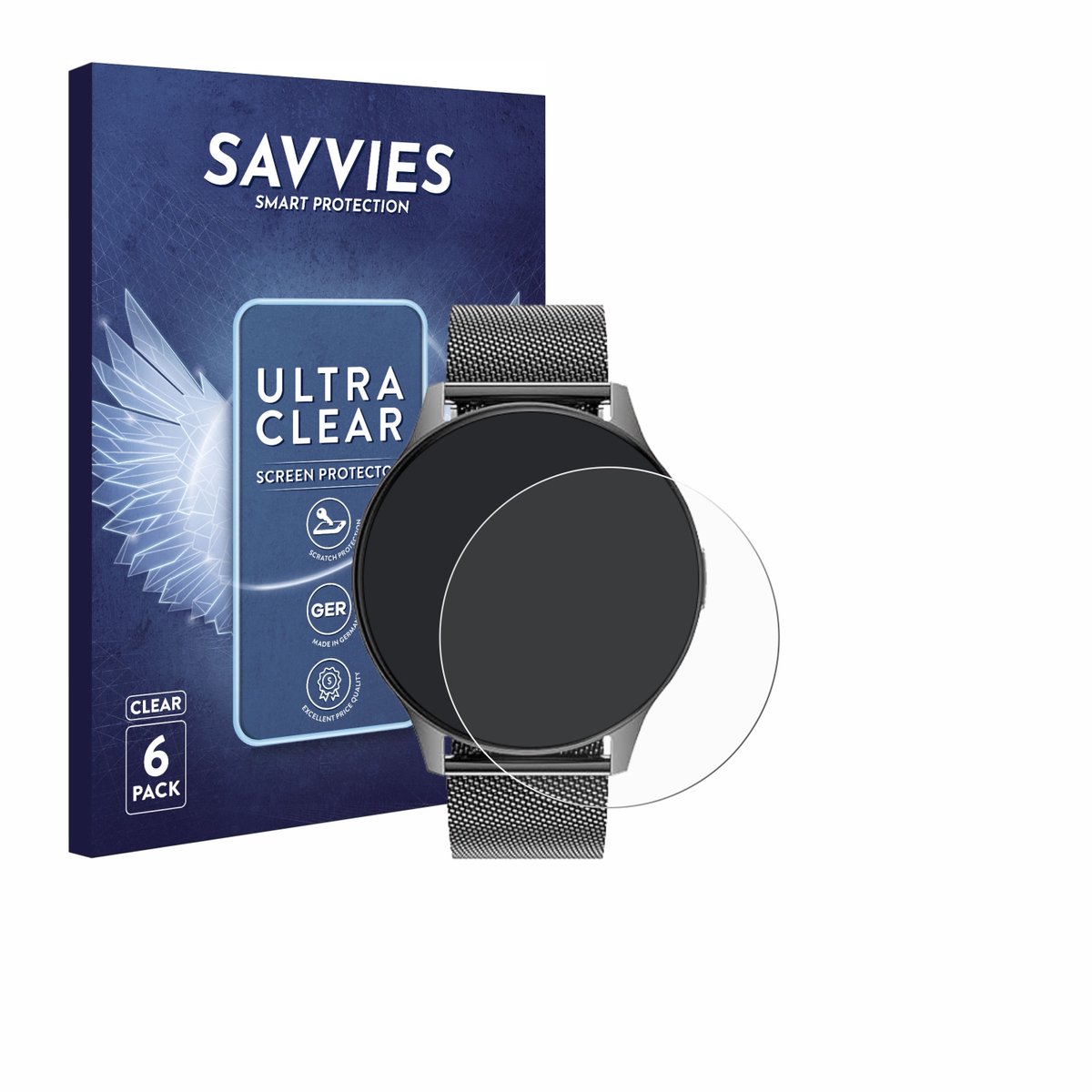 Savvies - Screenprotector voor Dremac FV21 1.43" - Folie Beschermfolie transparant 6 Stuks