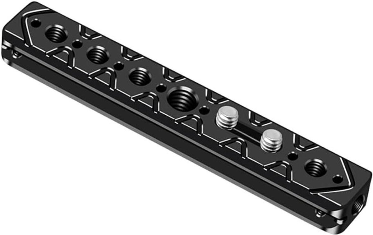 Verlengplaat Camera - Universele Slider Kit - Camera Rig Montage - Dubbele Schroefgaten - 120mm Lengte - Zwart
