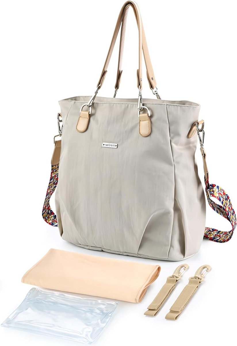 Luiertas Tote - Moeder tas Verkleedtas - Babyverzorging Onderweg - Waterdichte Stijlvolle Stof - 41x33x7 cm