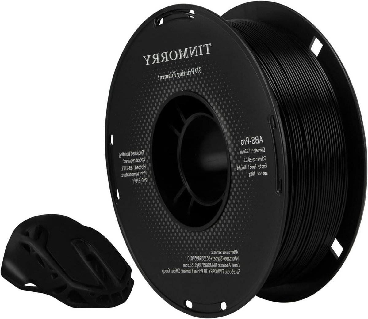 ABS Filament - 3D Printer Draad - Objecten Printen - Maatnauwkeurig ± 003 mm - 175 mm 1 kg - Zwart