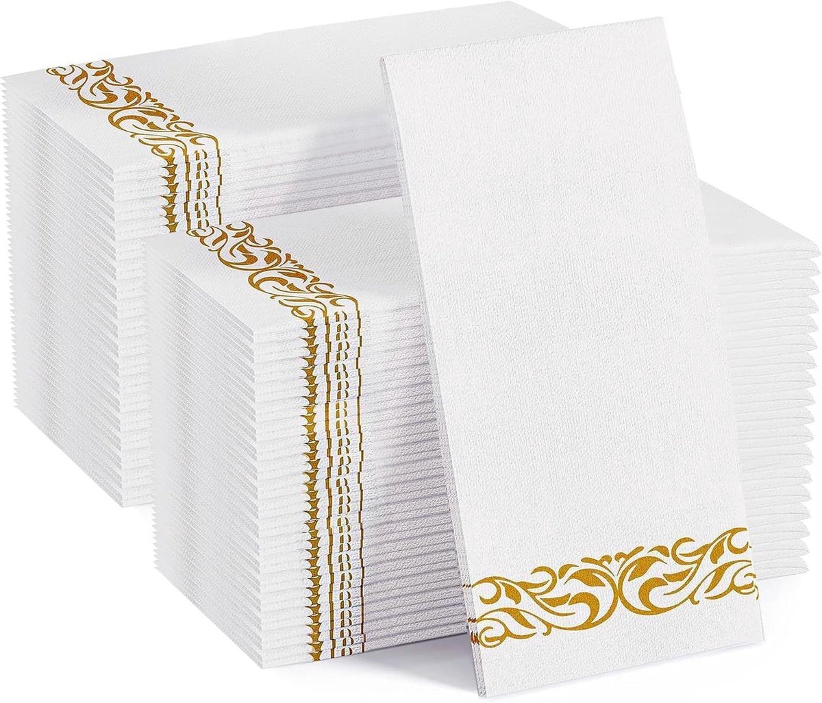 Wegwerpservetten Goud - Papieren Servetten - Gastenbadkamer - Linnengevoel - 30x43 cm - Goud