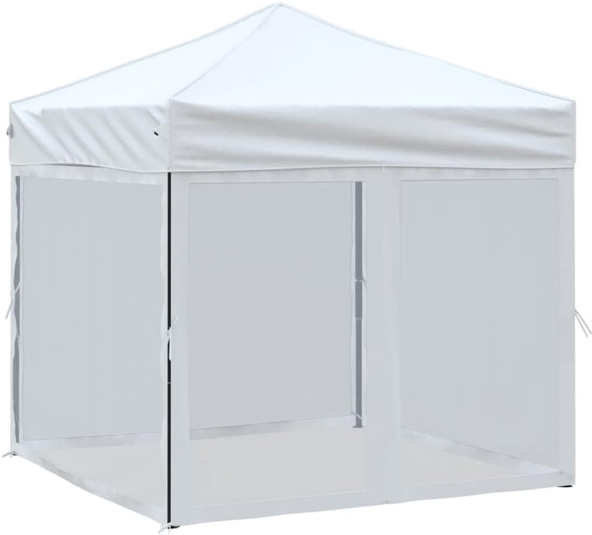 Partytent Inklapbaar - Prieel Paviljoen Tent - Feest Buiten - Met Zijwanden - 2x2 Meter - Wit
