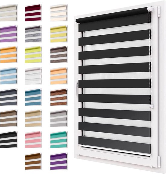Dubbel Rolgordijn - Duo Rollo - Lichtregeling Ramen - Zonder Boren ...