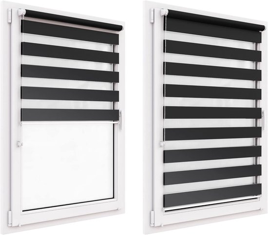 Dubbel Rolgordijn - Duo Rollo - Lichtregeling Ramen - Zonder Boren ...