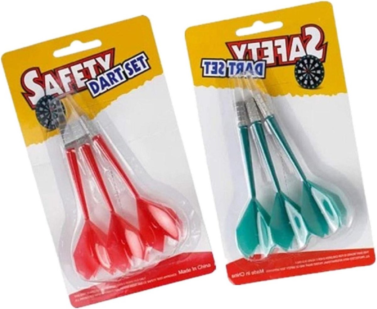 Zachte Darts Set - Veilig Pijltjes - Spel voor Kinderen - Zachte Veiligheidstips - 6 Stuks - Rood Groen