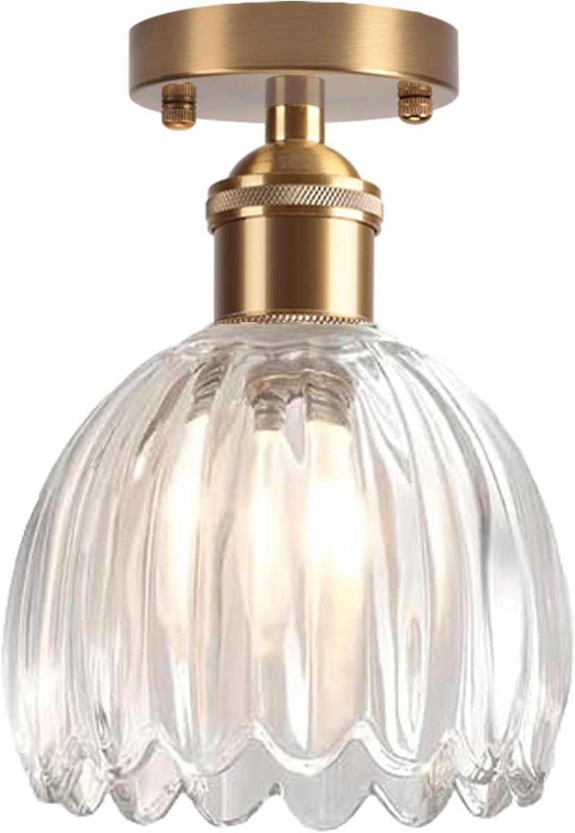 Glazen Plafondlamp - Bloem Verlichting - Moderne Decoratie - Handgemaakte Lampenkap - Diam