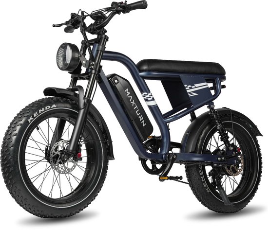Maxtron MX10 Elektrische Fiets - 20×4.0 Inch Fatbike - 48V 13.5Ah Accu - Actieradius tot 100 km - Mechanische Schijfremmen - Stadsfiets - Max. Belastbaar 120 kg - Blauw — afbeelding 2