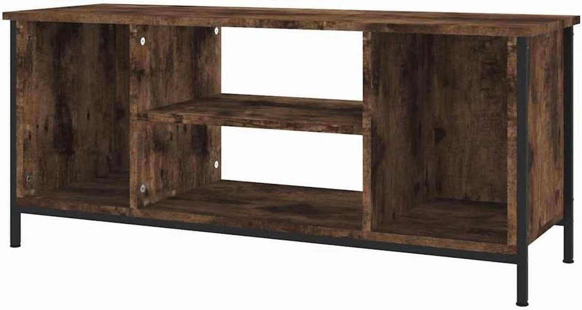 Tv-meubel - Mediabuffet Kast - Woonkamer Entertainment - Aanpasbare Poten - 102x35x45 cm - Gerookt Eiken
