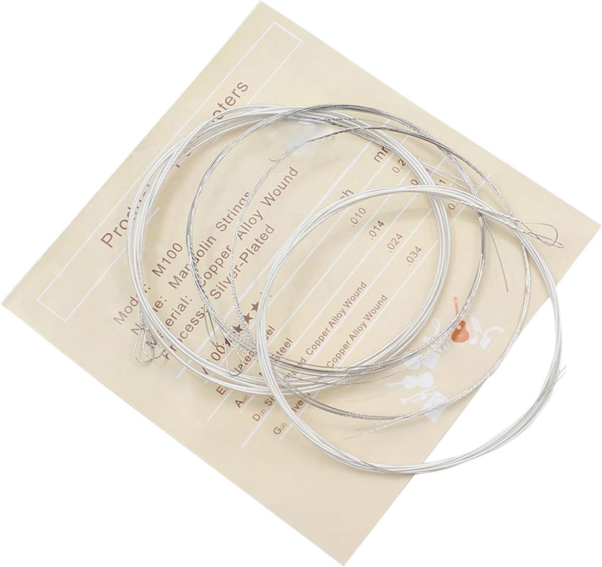 Mandoline Snarenset - Muziek Sets - Instrument Reparatie - Verzilverde Koperlegering - 8 Delig