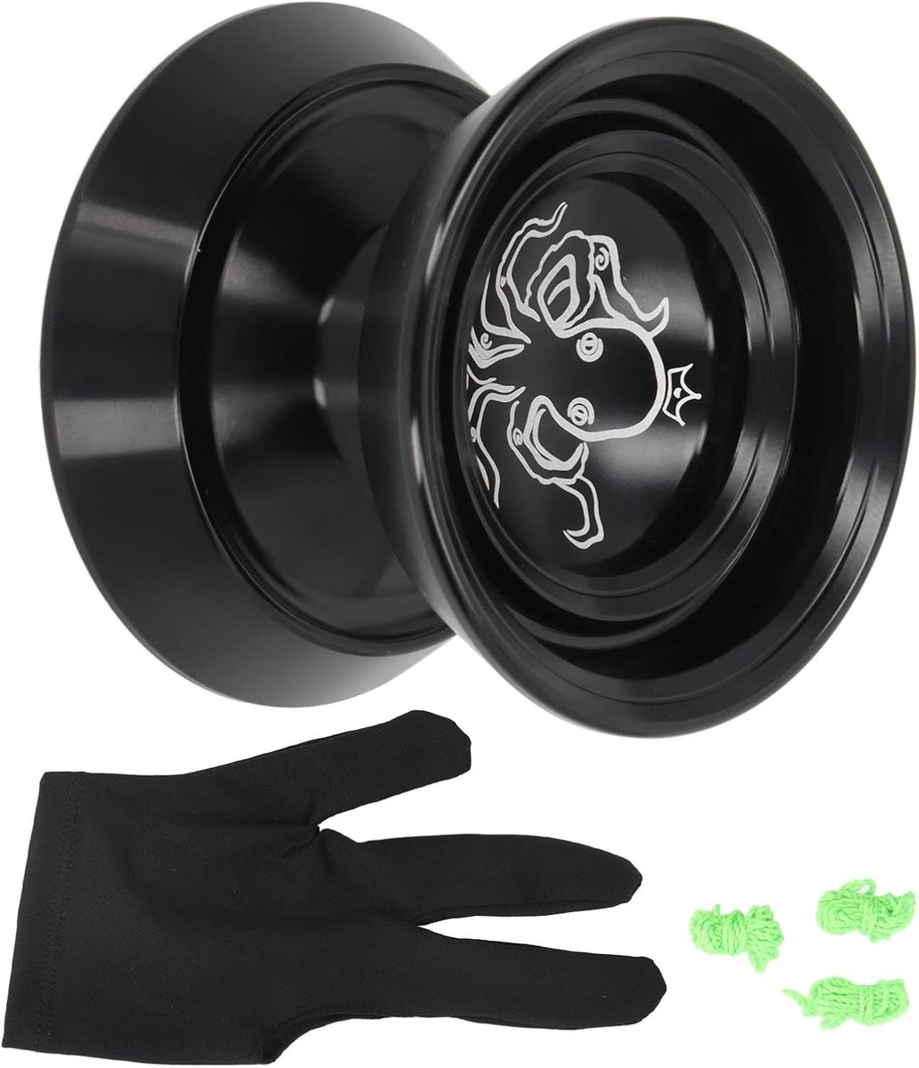Professionele Jojo - Niet-reagerende Jojo - Vaardigheden Verbeteren - Aluminium Legering - 5.5 x 5.5 x 4 cm - Zwart