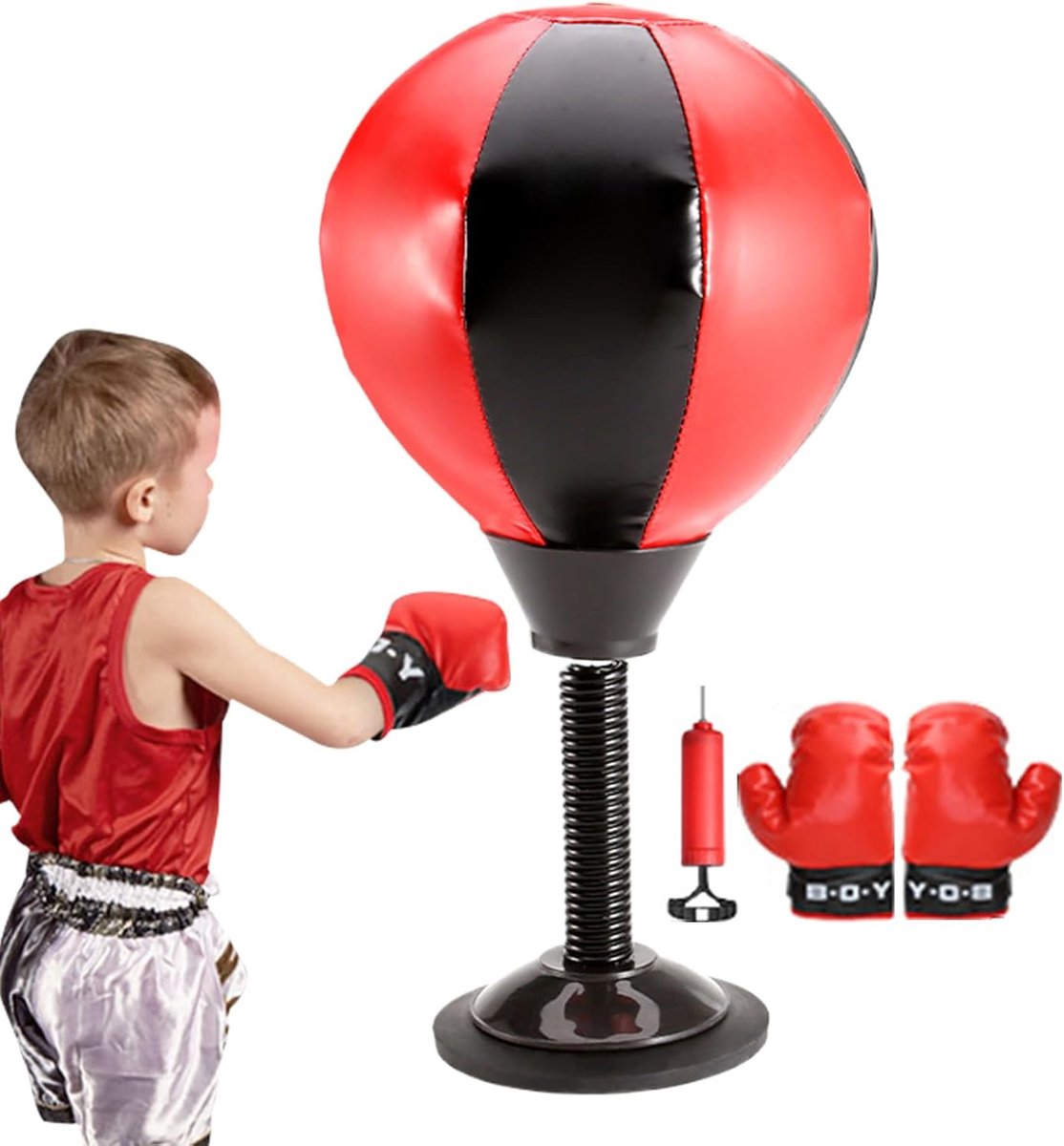 Desktop Bokszak - Stressbal Boksbal - Stress Verminderen - Sterke Zuignapbasis - 41 cm Hoog