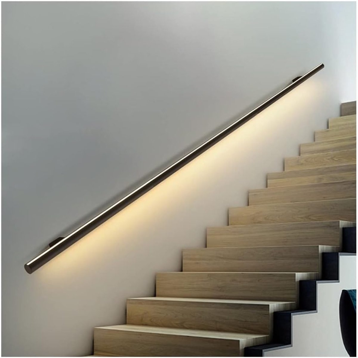 LED Trapleuning - Verlichte Reling - Veilig Trap Lopen - Geïntegreerd LED Kanaal - 1 Meter Lengte - Zwart