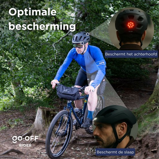 Casque de vélo GOOFF® RIDER avec visière photochromatique et éclairage - Casque de vélo électrique pour adultes - Convient aux vélos électriques et aux vélos de course - Lumière LED - Femmes et hommes - Noir - L