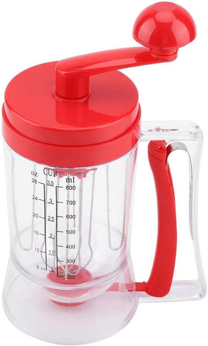 Beslag Dispenser - Mixer Machine - Bakken Maken - Handmatige Bediening - 23 x 18 x 12 cm - Rood