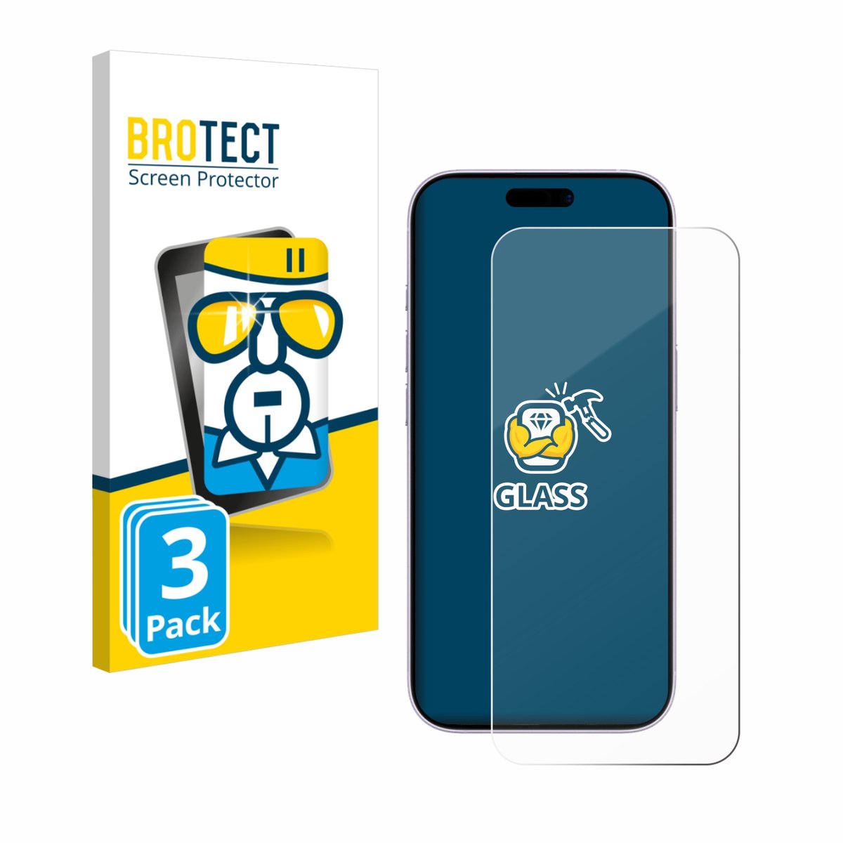 BROTECT - Glas Screenprotector voor Apple iPhone 17 - Gehard Beschermglas 9H 3 Stuks