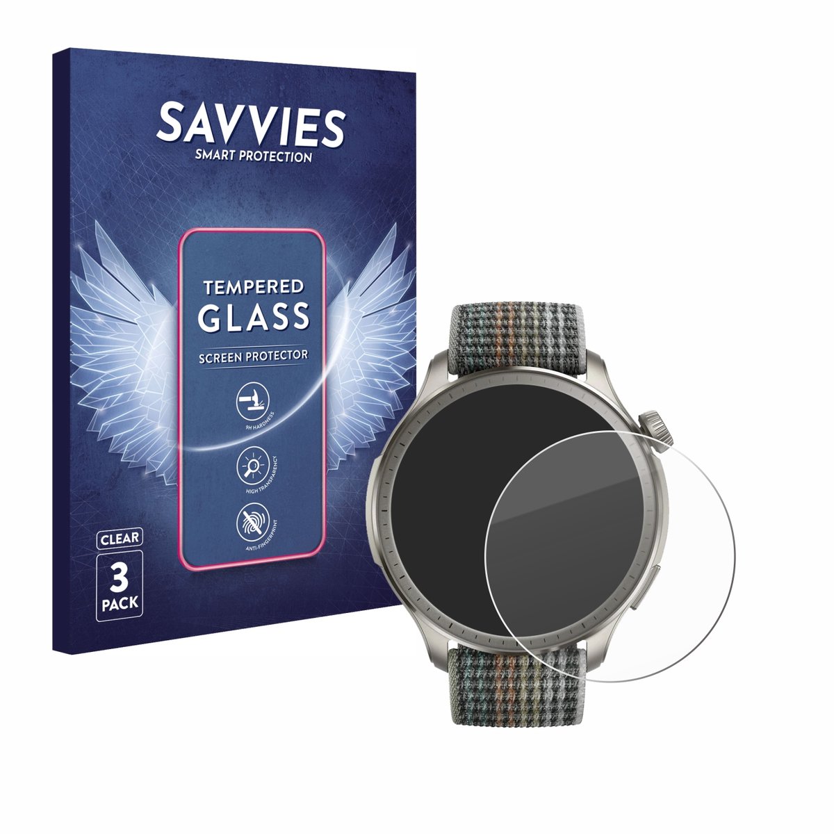 Savvies - Glas Screenprotector voor Huami Amazfit Balance - Gehard Beschermglas 9H 3 Stuks