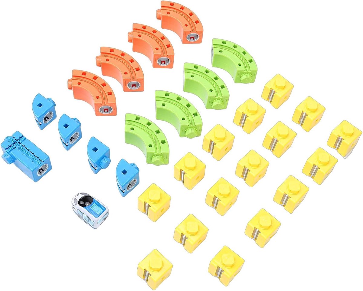 3D Treinset - Modulair Spoor - Creatief Spelen - Verticale Beklimmingen - 32 x 25 x 8 cm