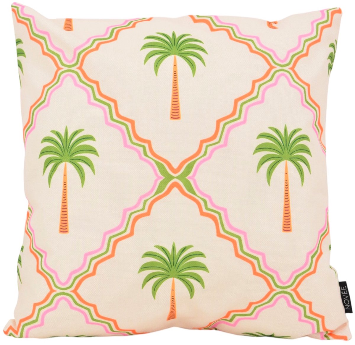 NOVÉE Palm Tile - Outdoor Kussenhoes | 45x45 cm | Katoen/Polyester Groen/Multi