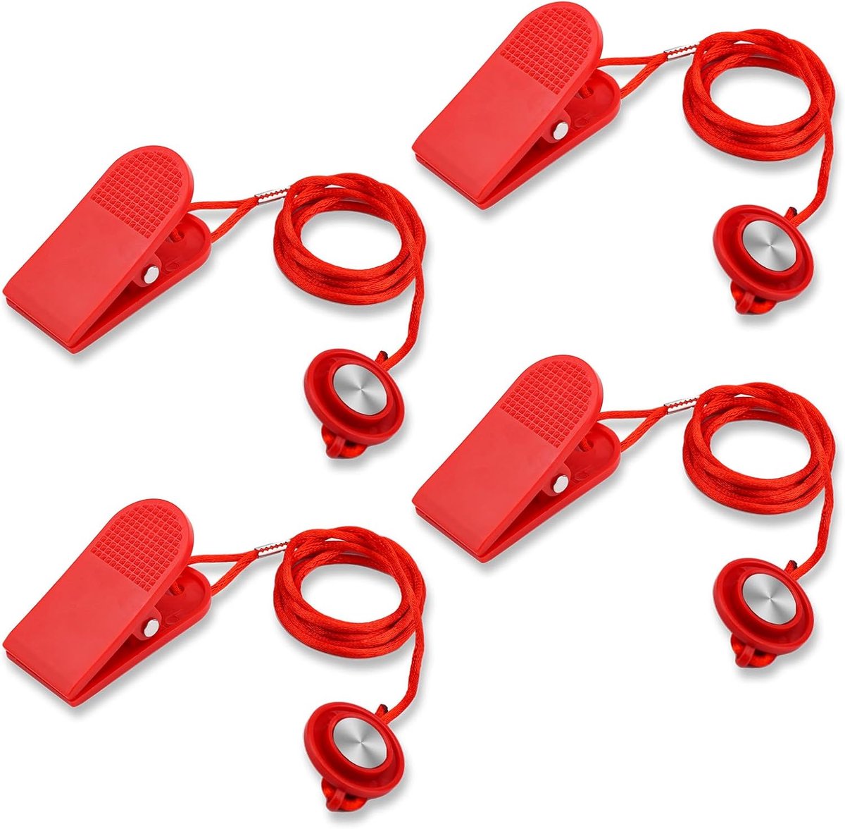 Veiligheidssleutel Loopband - Noodstop Clip - Fitness Veiligheid - Universele Magneet - 105cm Lengte - Rood
