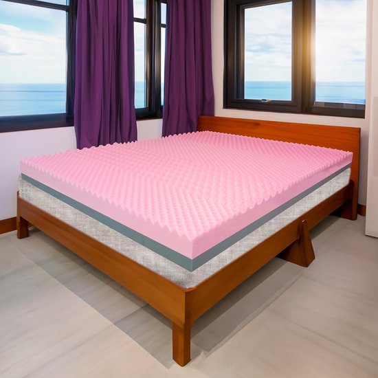 Matras Topper - Traagschuim Oplegger - Verbeter Slaapcomfort - Dubbelzijdig Gebruik - 180x200 Cm