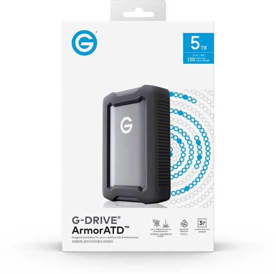 SanDisk Professional G-Drive ArmorATD - Externe harde schijf - 5TB - Space grijs van Merkloos — afbeelding 3
