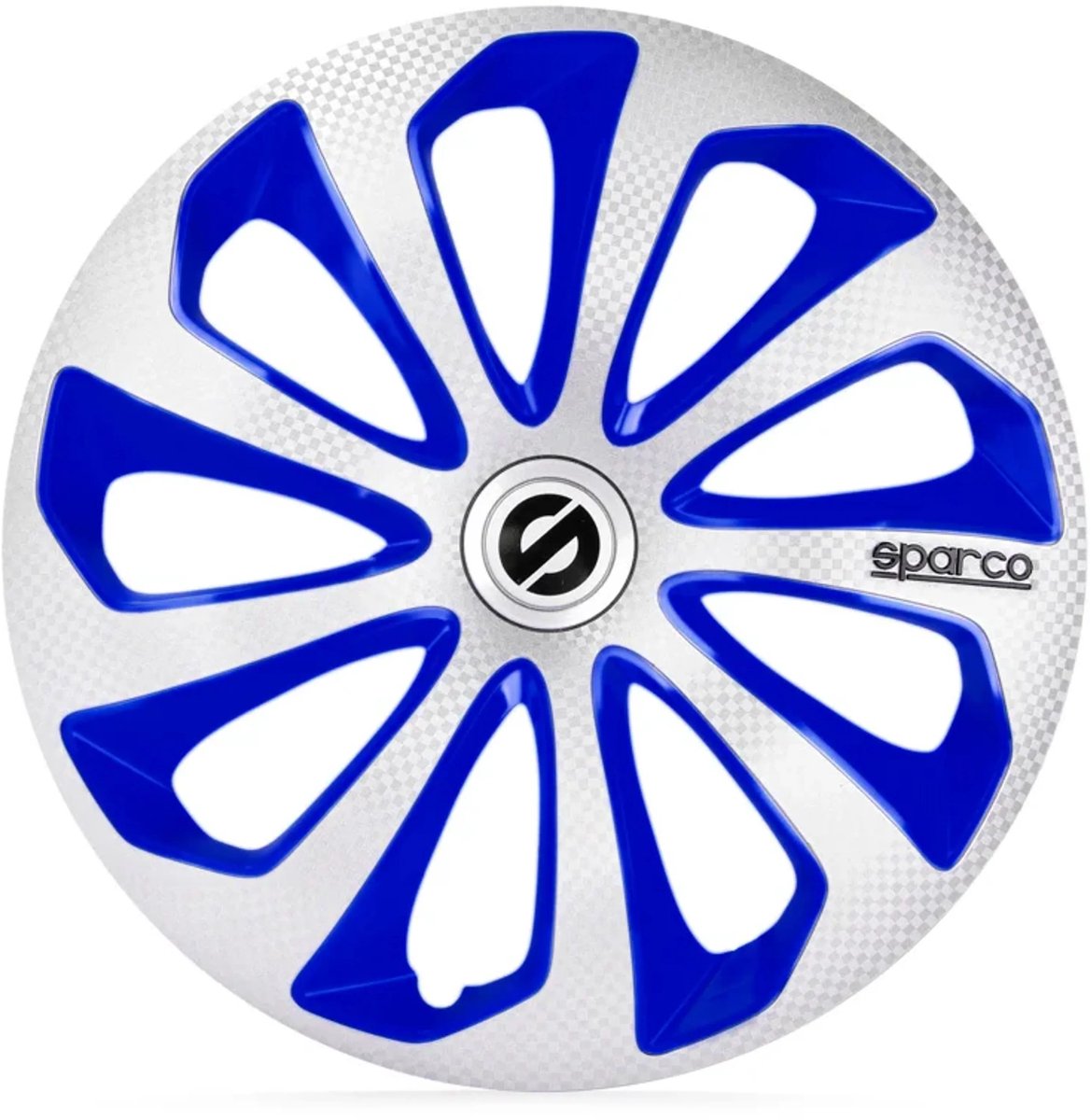 Sparco Wieldoppen Sicilia 15 Inch Abs Zilver/blauw Set Van 4