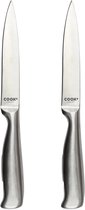 Cook Concept Keukenmes - 2x - inox - RVS - 12 cm - koksmes / keukenmes / schilmes / fruitmes