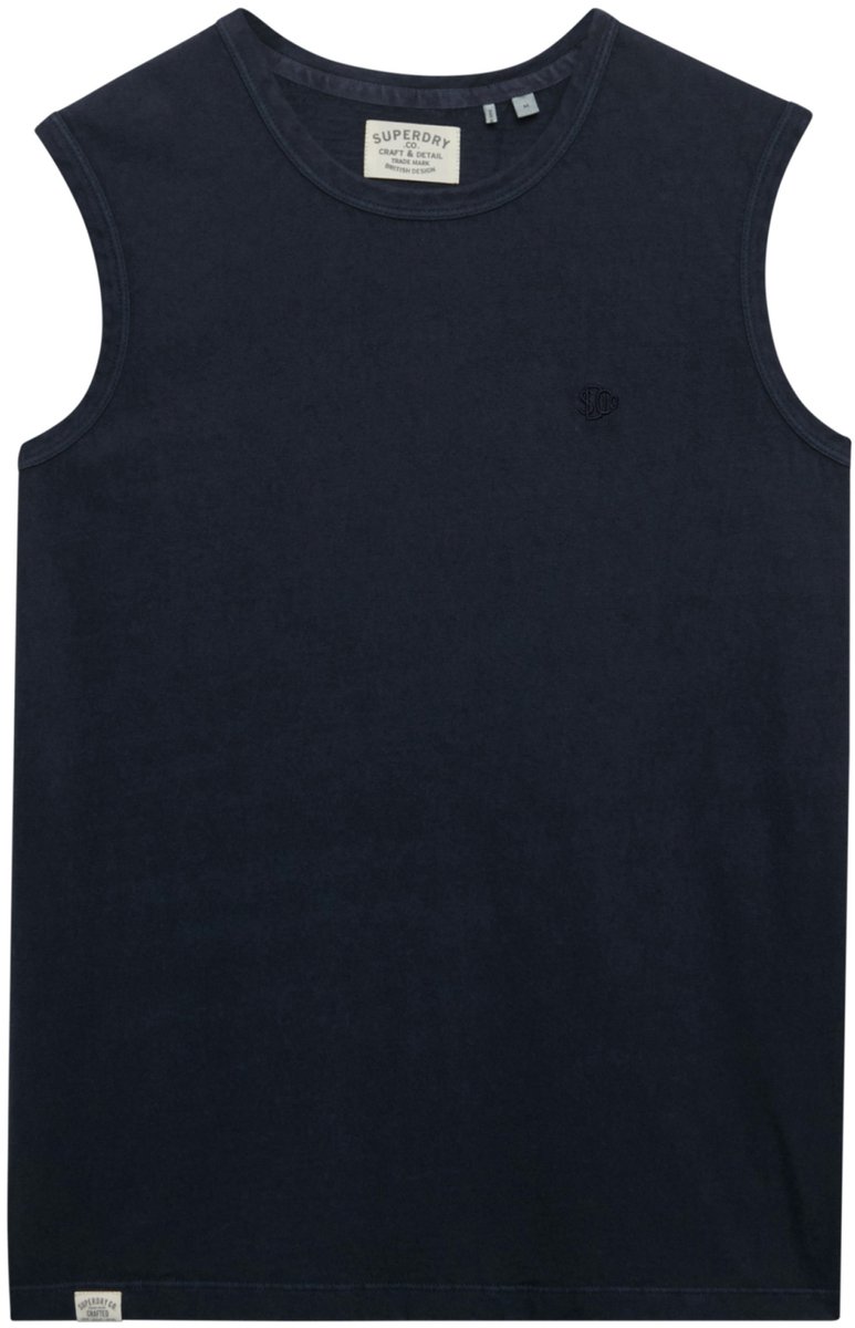 Superdry T-shirt Classic Cotton Linen Tank Top M6010954a 98t Eclipse Mannen Blauw