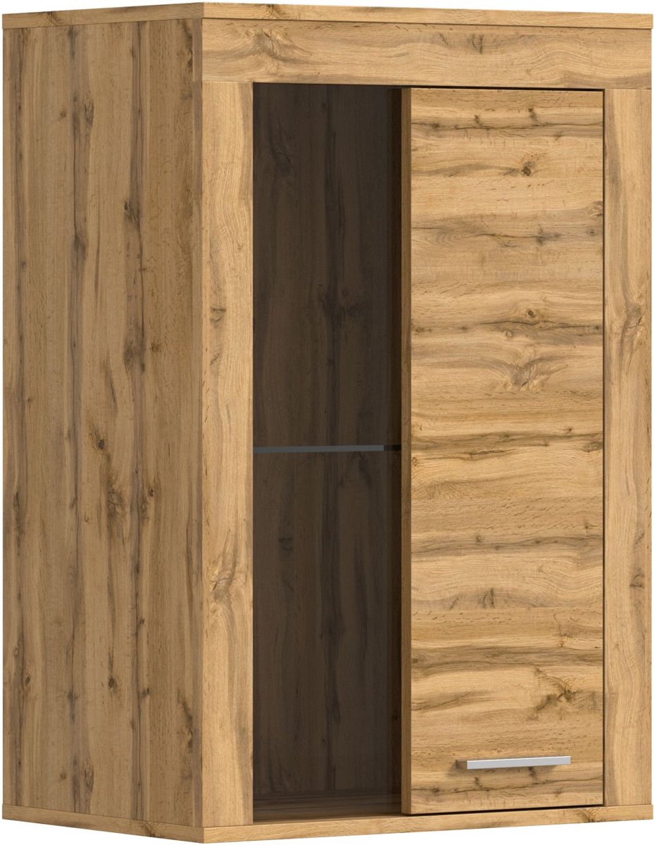 Vitrinekast Jam - 60x35x86cm - 1 Deur - Wotan Eik