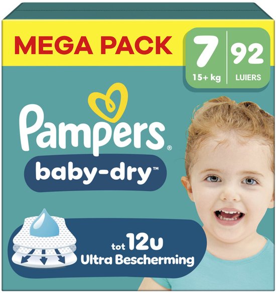 Pampers - Baby Dry - Maat 7 - Mega Pack - 92 stuks - 15+KG