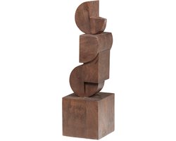 WOOOD Draxa Sculptuur Ornament - Hout - Bruin - 61x18x18