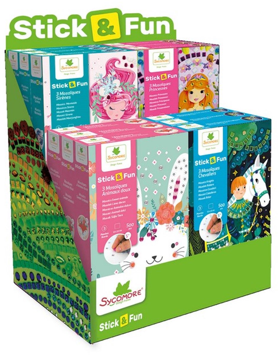 Sycomore mozaïek speelgoed Stick'N Fun XS - creatief knutselen 16 stuks.
